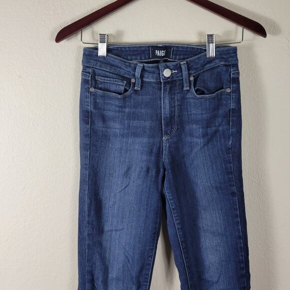 Paige Hoxton Ankle Skinny Jeans - Medium Dark Rinse Wash Denim Size 25 - Picture 3 of 14